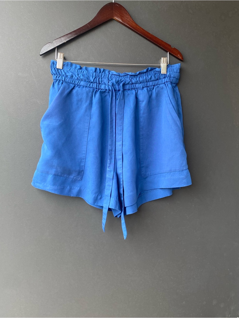 H&M Royal Blue High-Waist Drawstring Shorts
